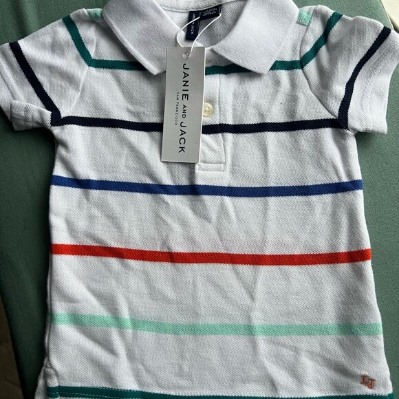 Janie and Jack Other - Janie & Jack Infant Boy Size 3-6 Months Striped Colorful Polo Shirt Cotton NWT
